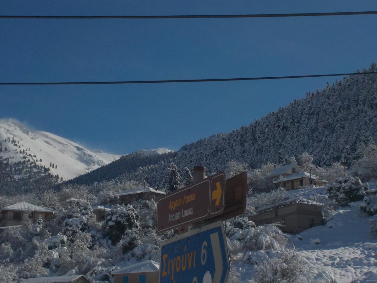 Enoikiazomena Petropoulos Aparthotel Ano Lousoi Esterno foto